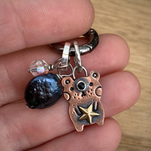 Load image into Gallery viewer, Lester the Bear Copper &amp; Black Onyx Charm