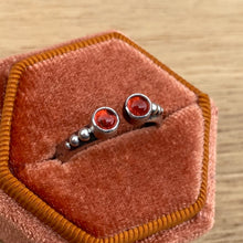 Load image into Gallery viewer, Double Garnet Open Band Ring / Size 6.5 - 7