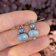 Load image into Gallery viewer, Double Rainbow Moonstone Earrings