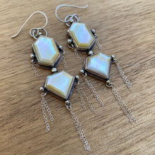 Load image into Gallery viewer, Mother of Pearl Fringe Earrings