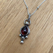 Load image into Gallery viewer, Rose Cut Garnet &amp; Pyrite Necklace / 16”