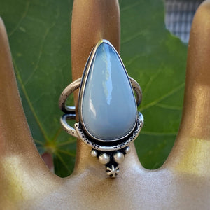 Owyhee Blue Opal Statement Ring / Size 8.5 - 8.75