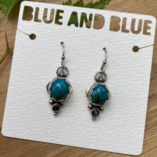 Load image into Gallery viewer, Mineral Park Turquoise &amp; Black Sapphire Earrings