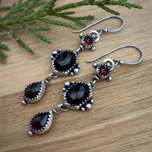 Load image into Gallery viewer, Garnet Statement Earrings