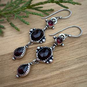 Garnet Statement Earrings