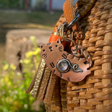 Load image into Gallery viewer, Zazzy the Cat Glitter Copper Charm