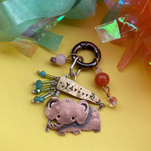 Load image into Gallery viewer, Linda, the Party Elephant Beaded Copper Charm