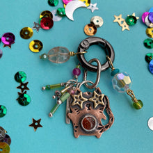 Load image into Gallery viewer, Firecracker, the Party Cat Sunstone &amp; Copper Charm