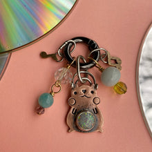 Load image into Gallery viewer, DJ Beetz, the Party Hamster Synthetic Opal &amp; Copper Charm