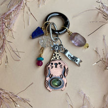 Load image into Gallery viewer, Wallflower, the Party Bunny Peridot &amp; Copper Charm