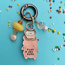 Load image into Gallery viewer, Andrew, the Party Bear Rose Quartz &amp; Copper Charm