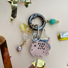 Load image into Gallery viewer, Bob, the Party Hippo Vintage Gem &amp; Copper Charm