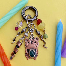 Load image into Gallery viewer, Jessica, the Birthday Bear Grandidierite &amp; Copper Charm