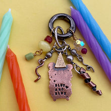 Load image into Gallery viewer, Jessica, the Birthday Bear Grandidierite &amp; Copper Charm