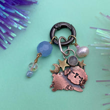 Load image into Gallery viewer, Scruffy, the Party Pup Rainbow Moonstone &amp; Copper Charm