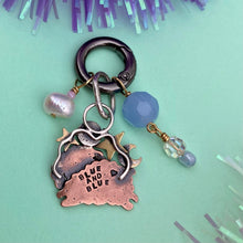 Load image into Gallery viewer, Scruffy, the Party Pup Rainbow Moonstone &amp; Copper Charm