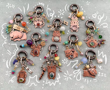 Load image into Gallery viewer, Scruffy, the Party Pup Rainbow Moonstone &amp; Copper Charm