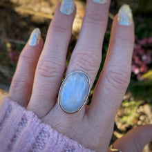 Load image into Gallery viewer, Rainbow Moonstone Chunky Ring / Size 8.75 - 9