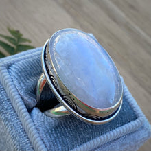 Load image into Gallery viewer, Rainbow Moonstone Chunky Ring / Size 8.75 - 9