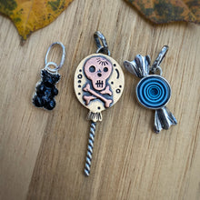 Load image into Gallery viewer, Glass &amp; Resin Trick?-or-Treat? Charm Set {Blue} / No Chain