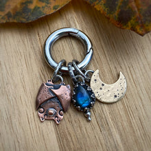 Load image into Gallery viewer, Labradorite Batty Charm Set / No Chain