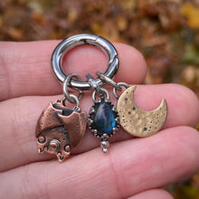 Load image into Gallery viewer, Labradorite Batty Charm Set / No Chain