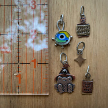 Load image into Gallery viewer, Glass &amp; Onyx Witch's Potion Charm Set {Blue} / No Chain