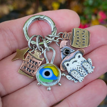 Load image into Gallery viewer, Glass &amp; Onyx Witch's Potion Charm Set {Blue} / No Chain