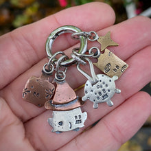Load image into Gallery viewer, Glass &amp; Onyx Witch's Potion Charm Set {Blue} / No Chain