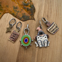 Load image into Gallery viewer, Glass &amp; Onyx Witch's Potion Charm Set {Green} / No Chain