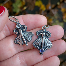 Load image into Gallery viewer, Rainbow Moonstone Moth Charm / No Chain