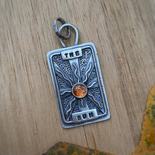 Load image into Gallery viewer, Sunstone "The Sun" Tarot Card Charm / No Chain
