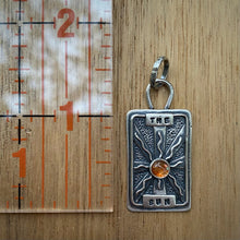 Load image into Gallery viewer, Sunstone "The Sun" Tarot Card Charm / No Chain