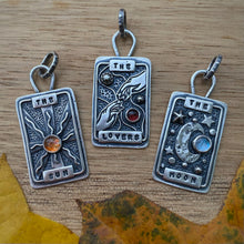 Load image into Gallery viewer, Sunstone "The Sun" Tarot Card Charm / No Chain