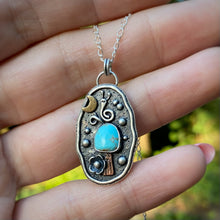 Load image into Gallery viewer, Turquoise Mushroom &amp; Snail Necklace / 18”