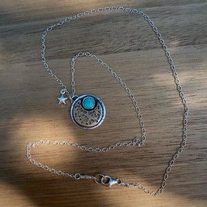Campitos Turquoise Moon & Star Necklace / 17”