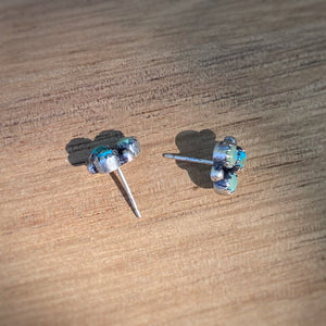 Sleeping Beauty Turquoise Clover Studs - Blue