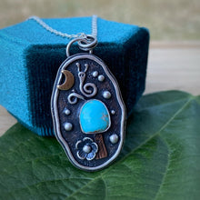 Load image into Gallery viewer, Turquoise Mushroom &amp; Snail Necklace / 18”