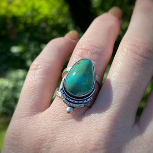 Turquoise Mountain Chunky Statement Ring / Size 8.25 - 8.5