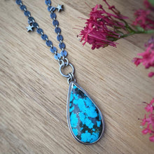 Load image into Gallery viewer, Kingman Turquoise &amp; Labradorite Statement Necklace / 22”