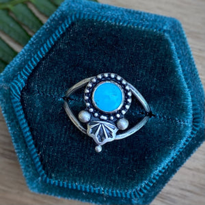 Kingman Turquoise Mini Statement Ring / Size 6.75