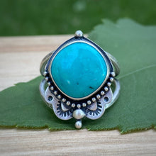 Load image into Gallery viewer, Tibetan Turquoise Statement Ring / Size 9