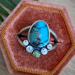 Mineral Park Turquoise & Prima Vera Ring / Size 8.75 - 9