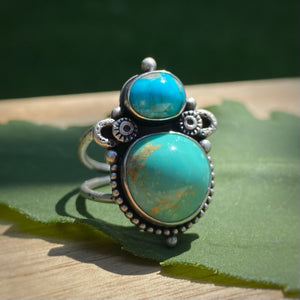 Turquoise Mountain & Mineral Park Turquoise Statement Ring / Size 7.5 - 7.75