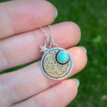 Load image into Gallery viewer, Campitos Turquoise Moon &amp; Star Necklace / 17”