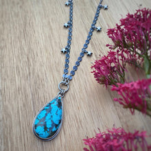 Load image into Gallery viewer, Kingman Turquoise &amp; Labradorite Statement Necklace / 22”