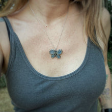 Load image into Gallery viewer, Boulder Opal Doublet Butterfly Necklace / 20” - 22”