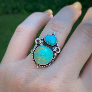 Turquoise Mountain & Mineral Park Turquoise Statement Ring / Size 7.5 - 7.75