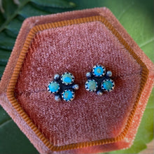 Load image into Gallery viewer, Sleeping Beauty Turquoise Clover Studs - Blue
