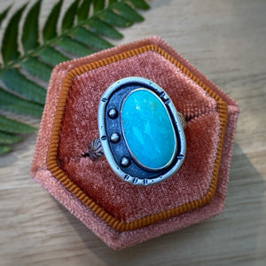 Turquoise Mountain Shadowbox Ring / Size 9.5 - 9.75